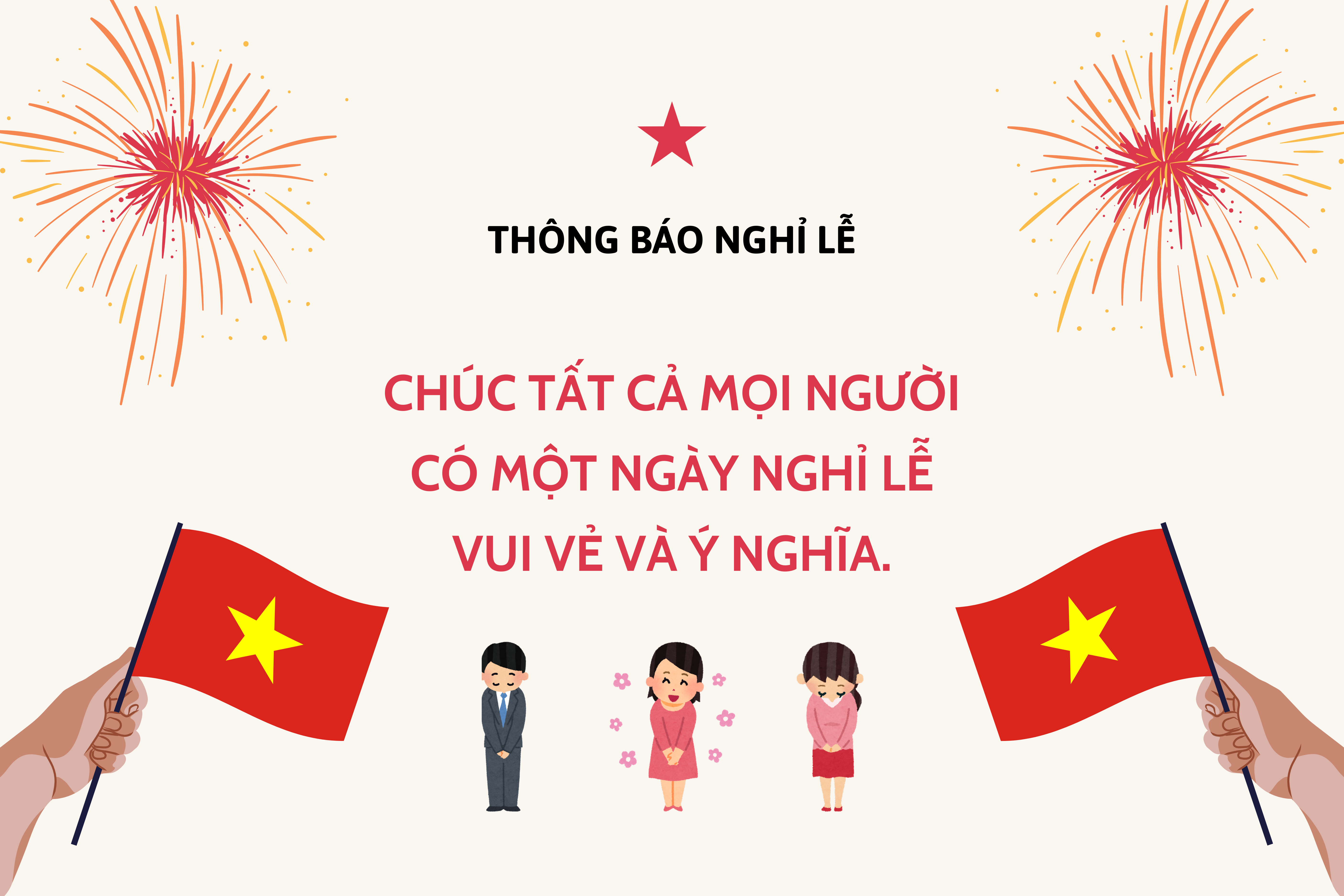 Thông báo nghỉ lễ giỗ Tổ Hùng Vương 10/03, Giải phóng Miền Nam và Quốc tế Lao động 30/04 – 01/05 năm 2024