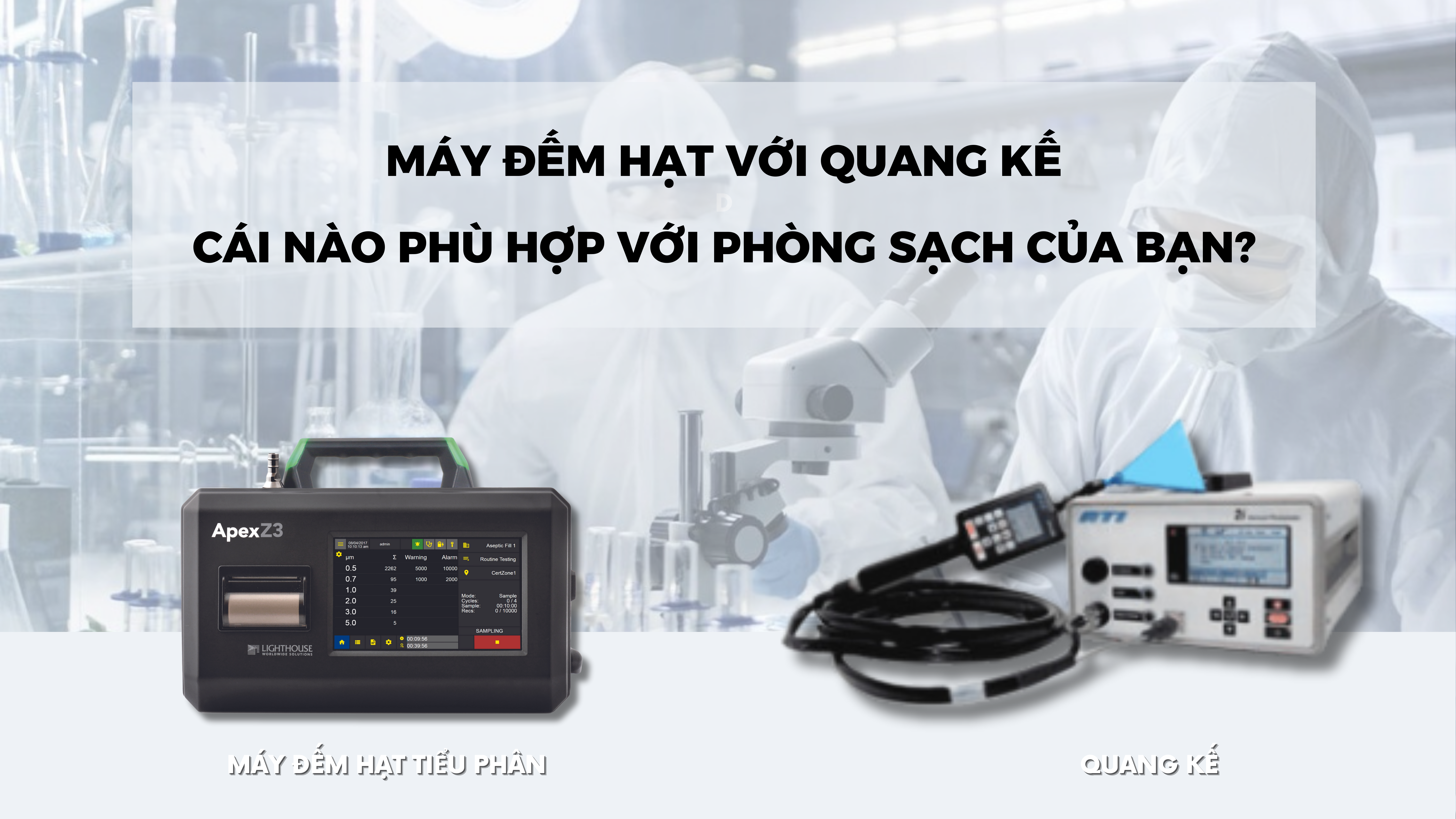 Quang kế với máy đếm hạt: Cái nào phù hợp với phòng sạch của bạn?
